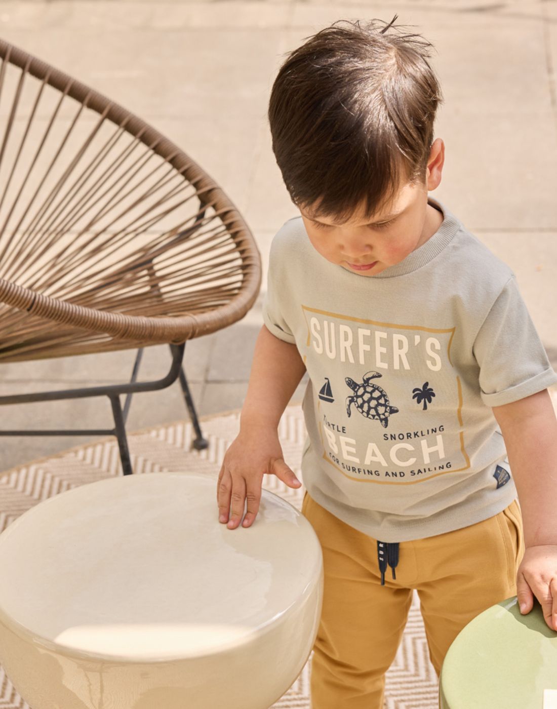 GJ Baby Soft Sage Cotton Regular T-SHIRT