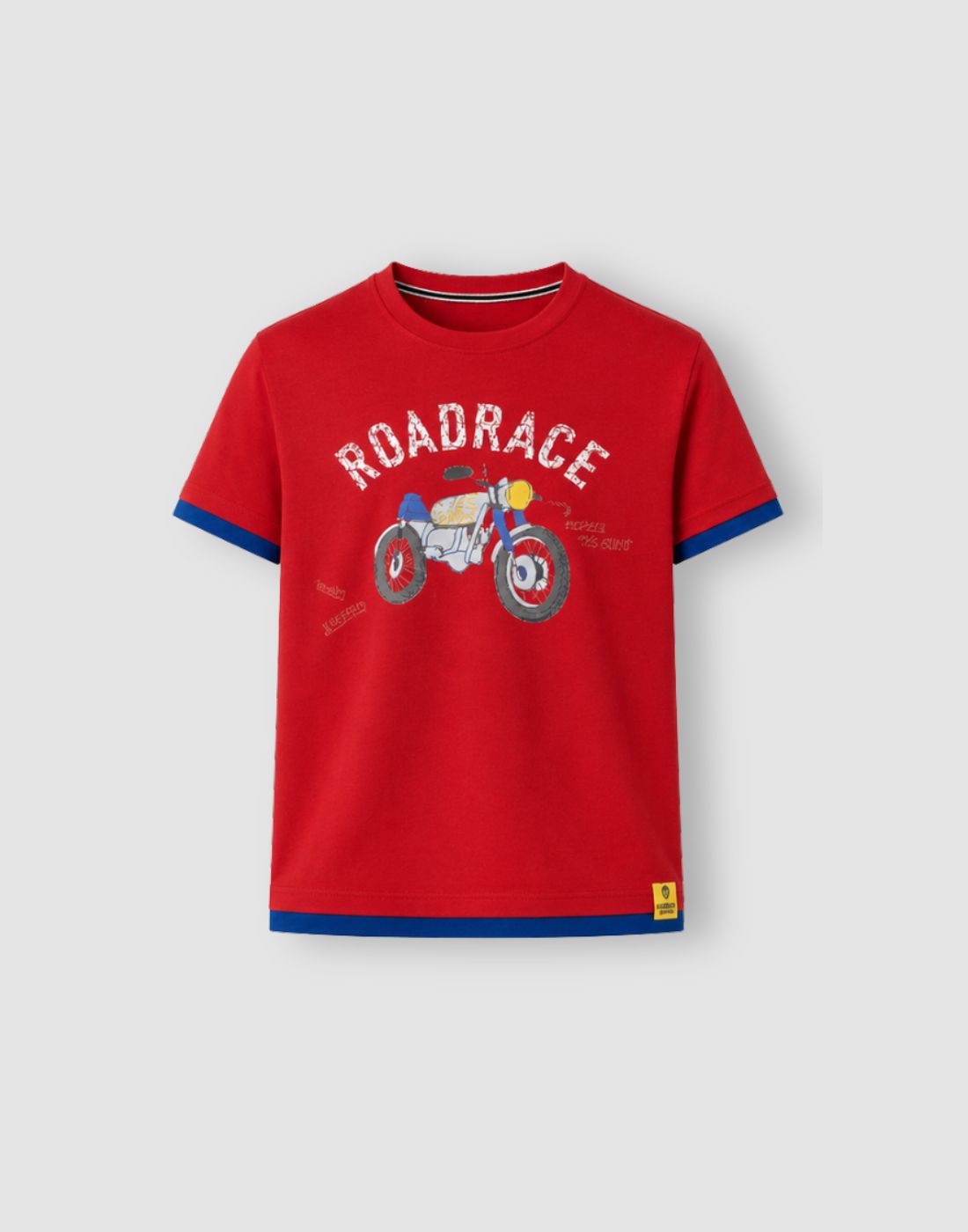 Red & Blue Graphic Cotton T-Shirt
