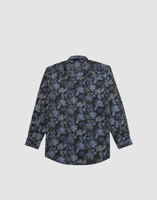 Boys Blue Floral Full Sleeve Shirt