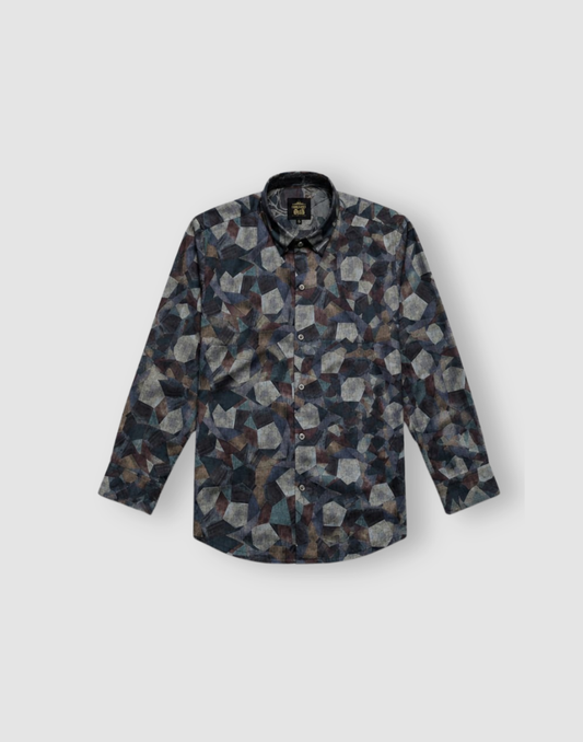 Boys Multicolor Geometric Print Full Sleeve Shirt