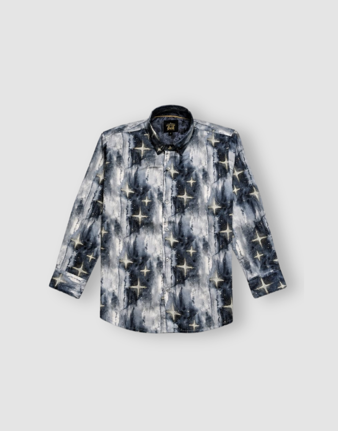 Boys Blue Abstract Print Full Sleeve Shirt
