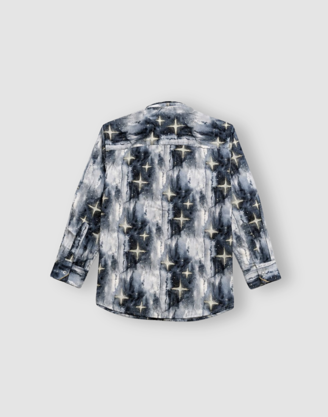 Boys Blue Abstract Print Full Sleeve Shirt