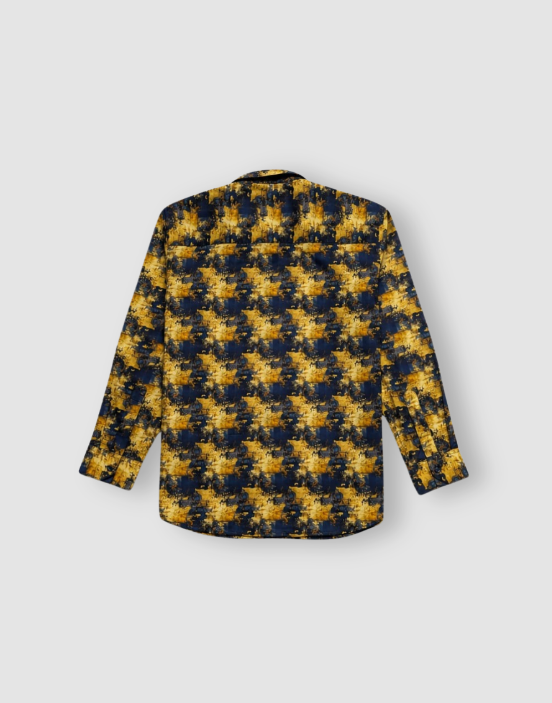 Boys Navy Blue Abstract Print Full Sleeve Shirt