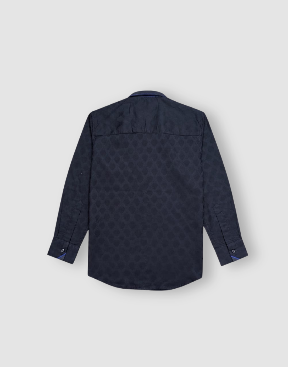 Boys Navy Blue Textured Full Sleeve Shirt