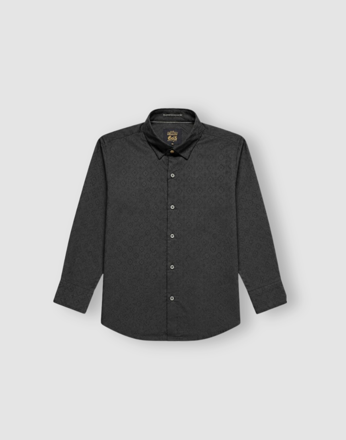 Boys Olive Textured Full Sleeve Shirt