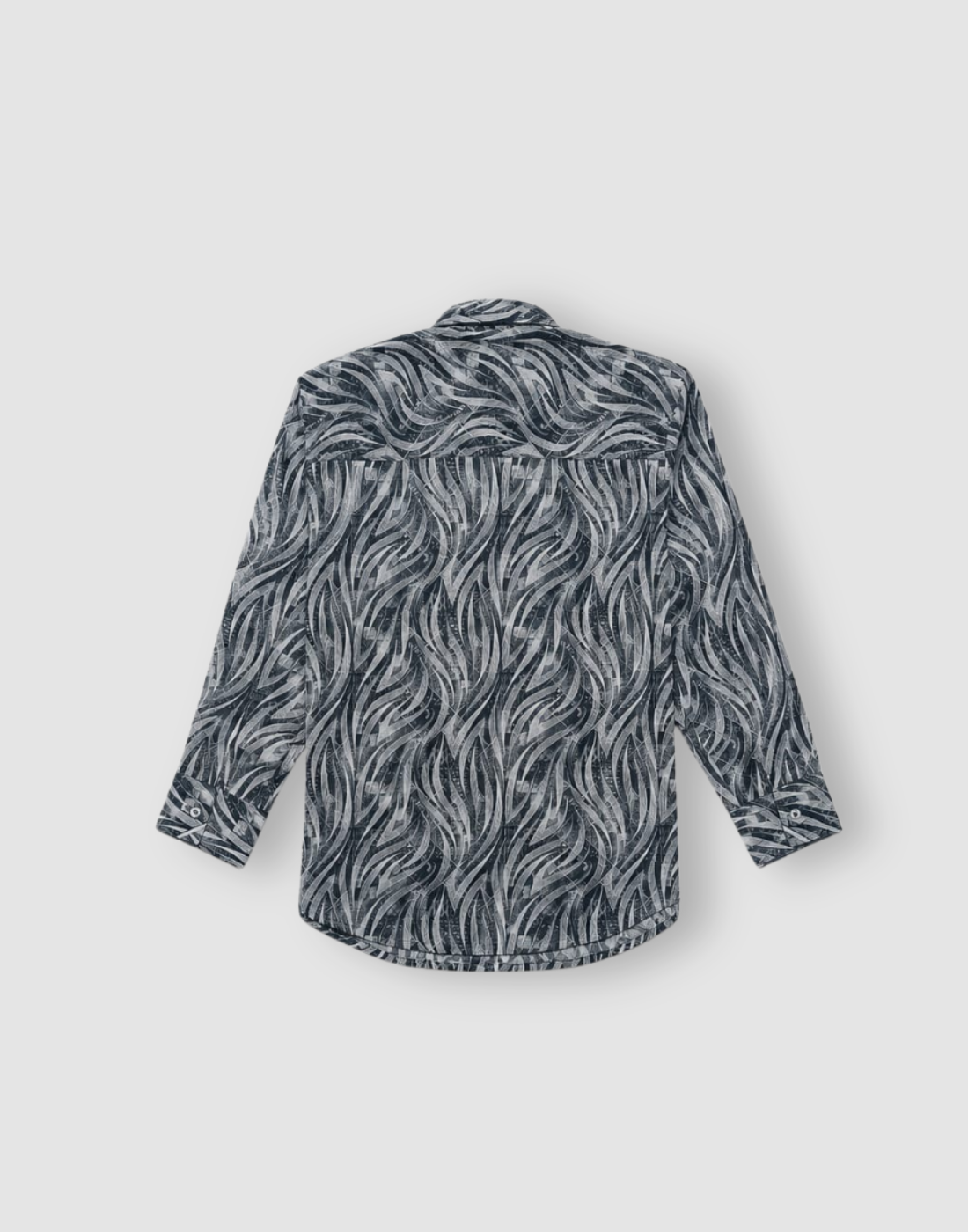 Boys Grey Abstract Print Full Sleeve Shirt
