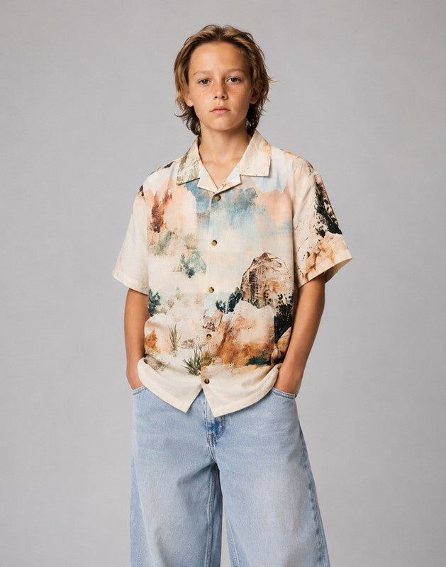 Graphic print Regular Cotton Shirt
