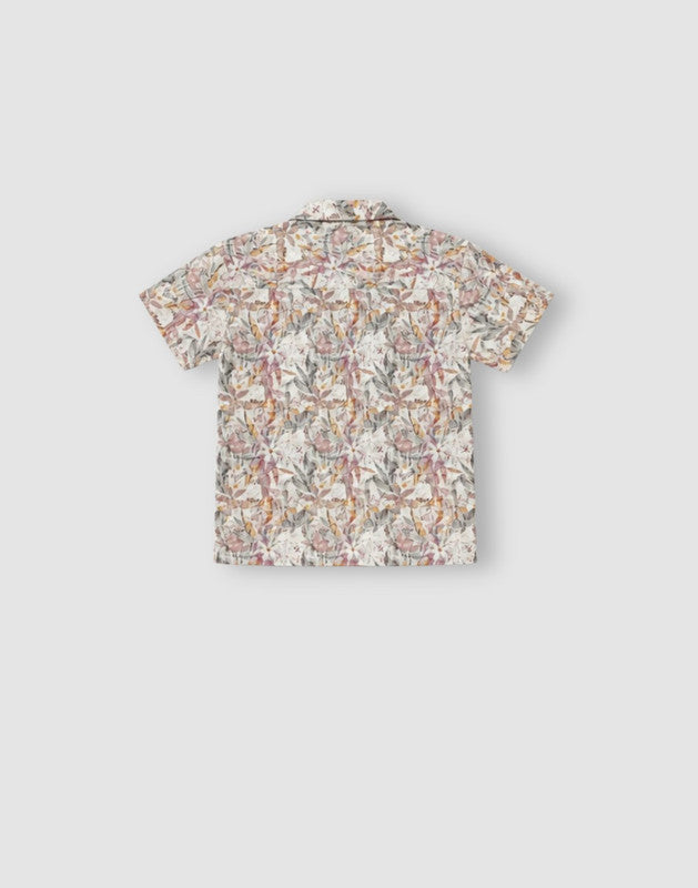 Botanical Leaf print Regular Cotton Shirt
