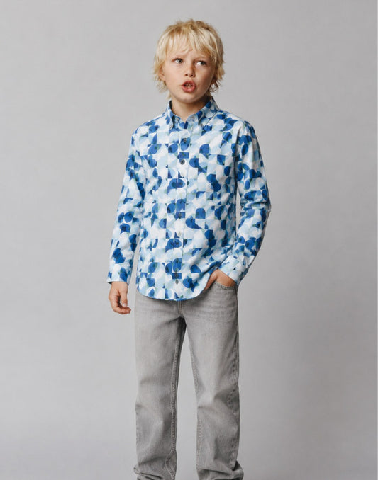 Geometric Print Regular Cotton Shirt