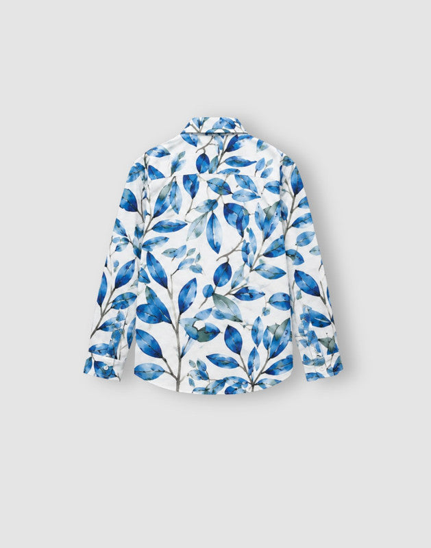 Tropical Print Regular Cotton Shirt