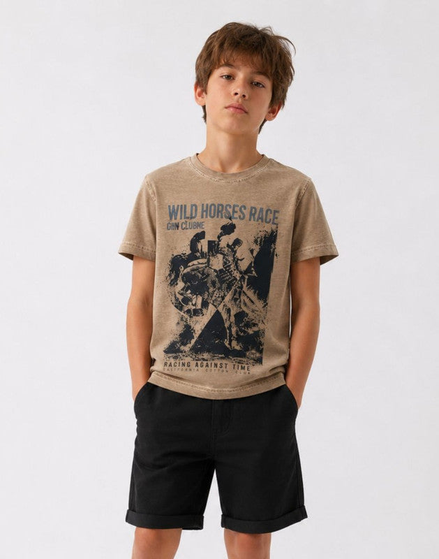 Brown Jersey T-Shirt Half Sleeves