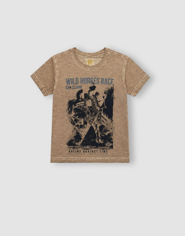 Brown Jersey T-Shirt Half Sleeves