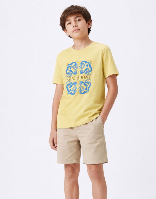 Abstract Regular Cotton T-Shirt