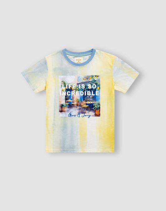 Graphic print/Tie-die Regular Cotton T-Shirt