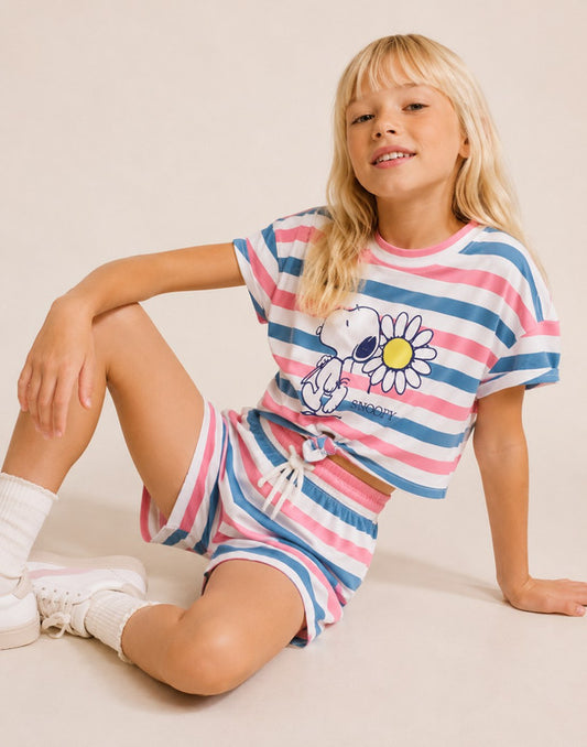 Graphic print/Stripes Regular Cotton Co-Ordinate