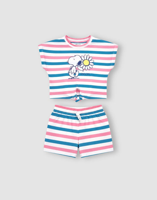 Graphic print/Stripes Regular Cotton Co-Ordinate