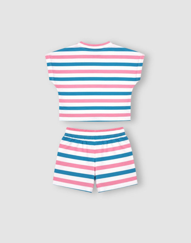 Graphic print/Stripes Regular Cotton Co-Ordinate