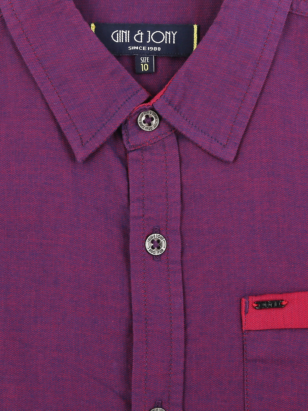 Boys Purple Solid Cotton Shirt Full Sleeves