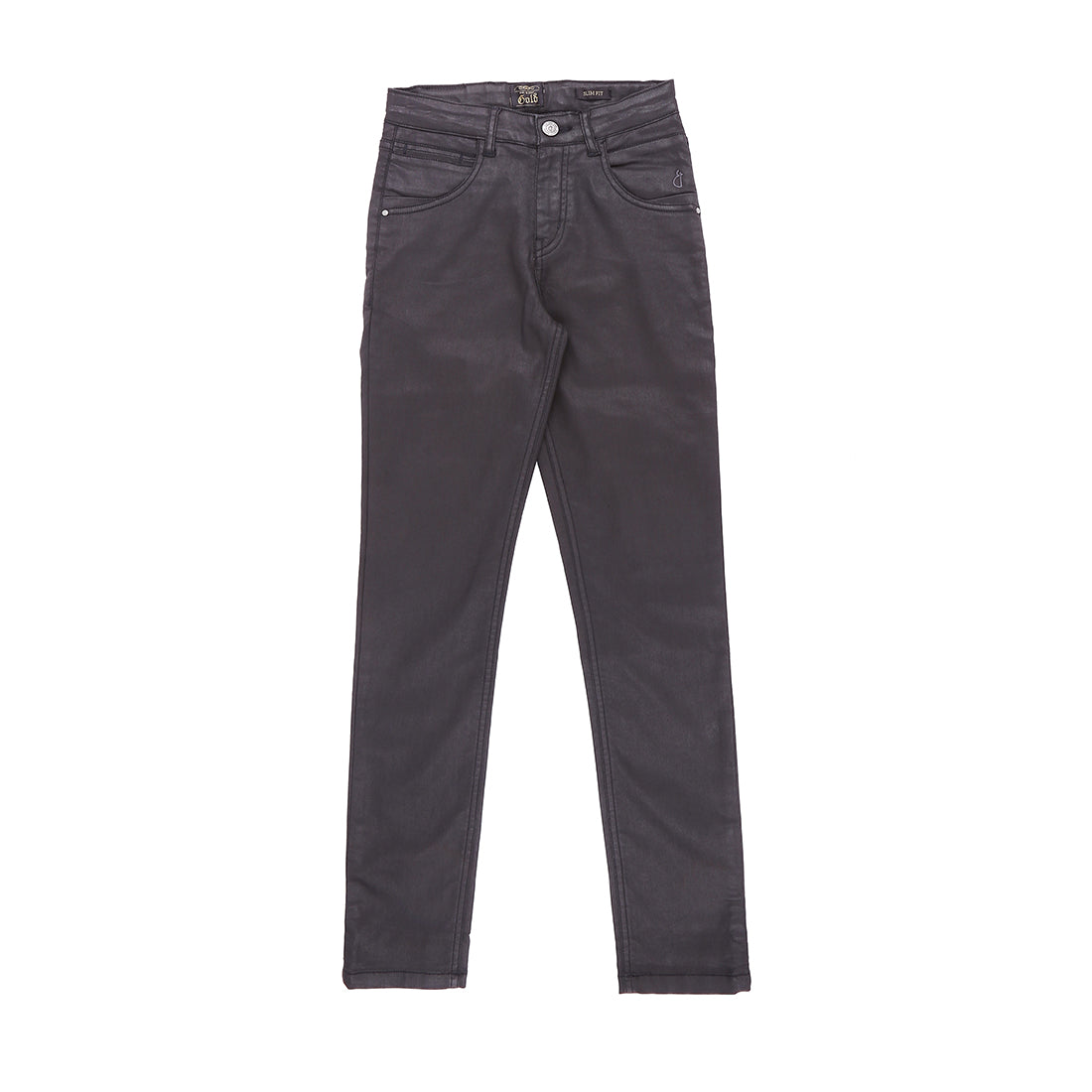 Boys Black Denim Solid Fixed Waist Jeans