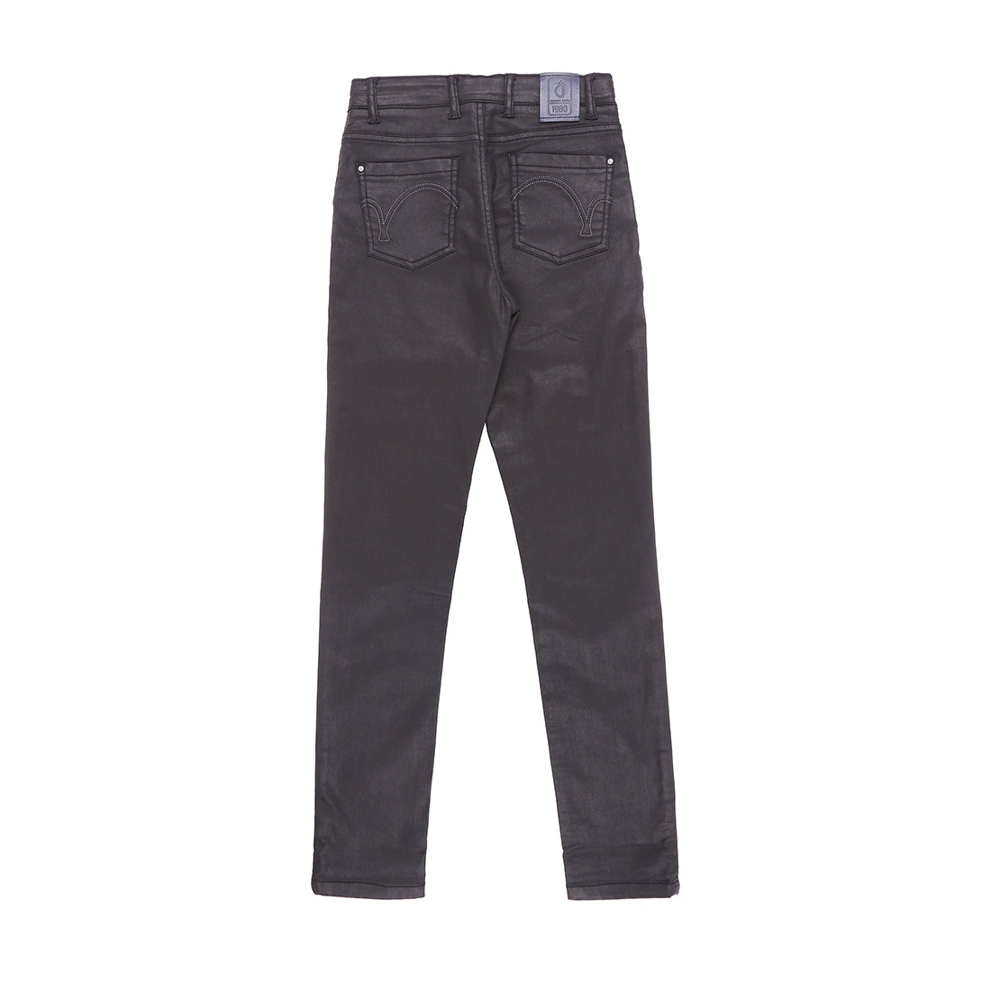 Boys Black Denim Solid Fixed Waist Jeans