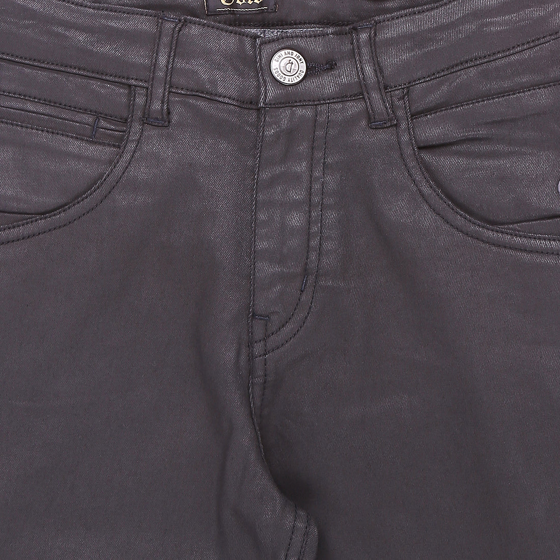 Boys Black Denim Solid Fixed Waist Jeans