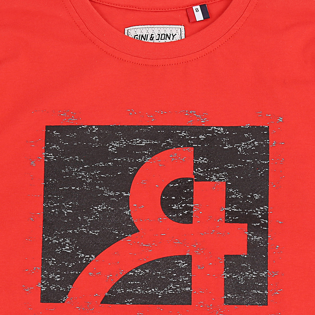 Boys Red Cotton Graphic Print Full Sleeves T-Shirt