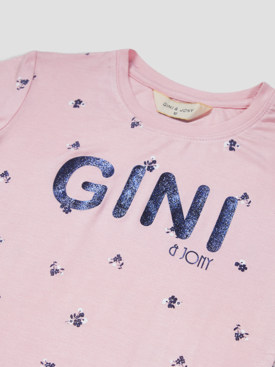 Girls Pink Cotton Printed Full Sleeves Knits Top
