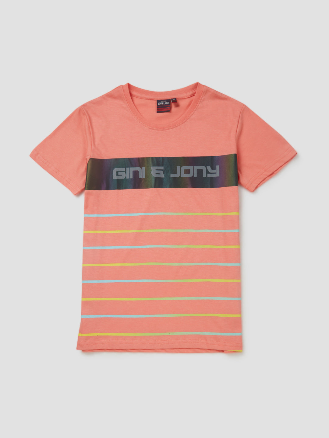 Boys Pink Printed Cotton T-Shirt