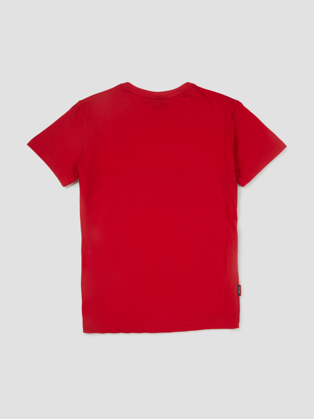 Boys Red Solid Cotton T-Shirt