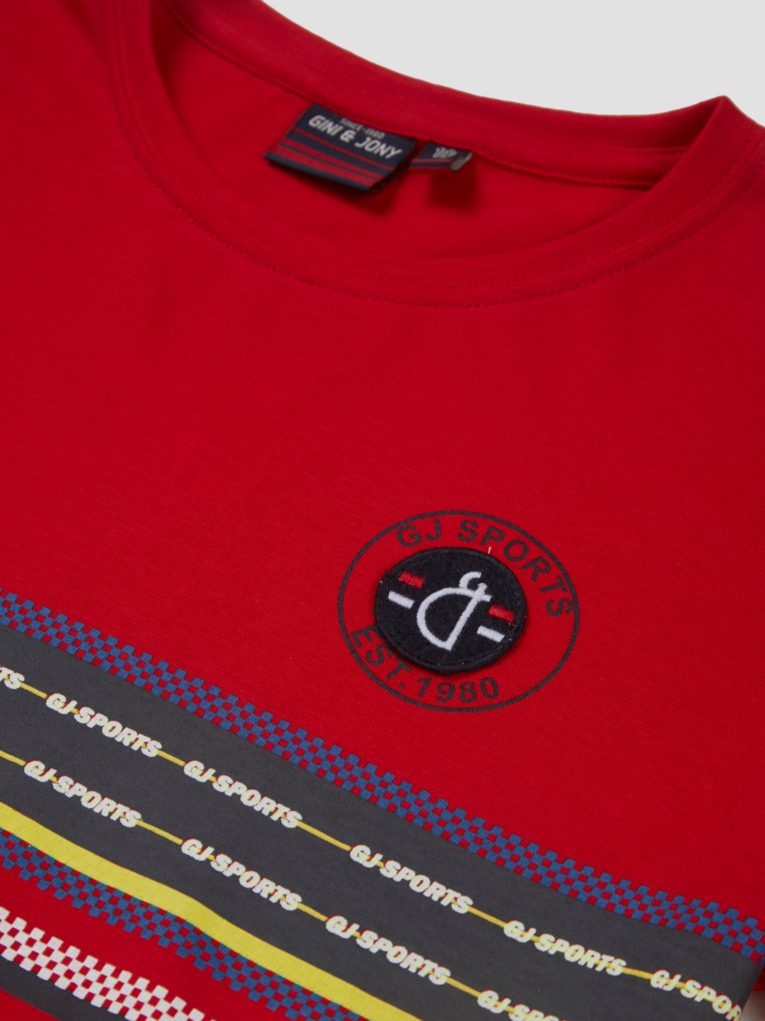 Boys Red Solid Cotton T-Shirt