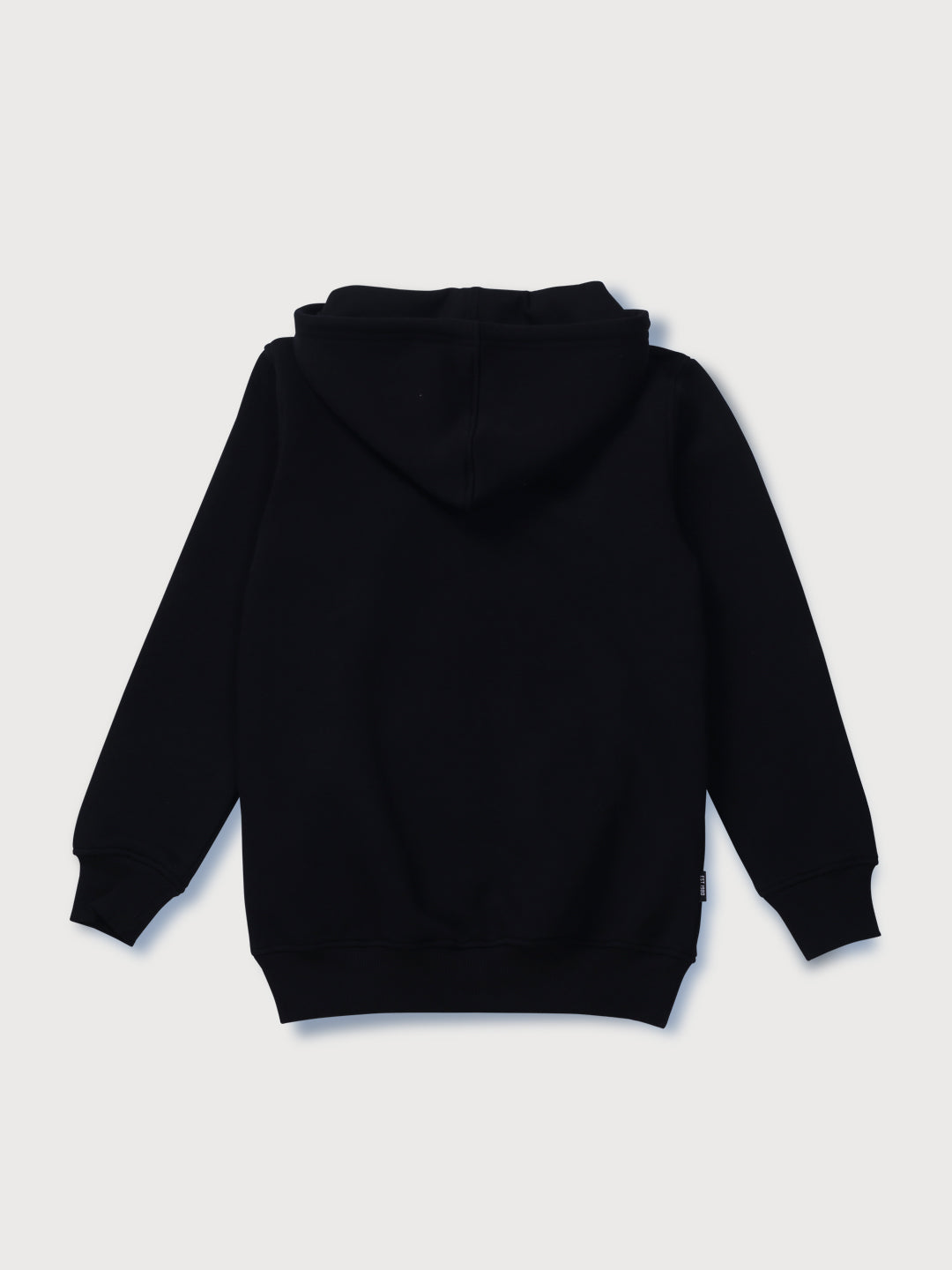 Boys Black Printed Fleece Sweat Shirt