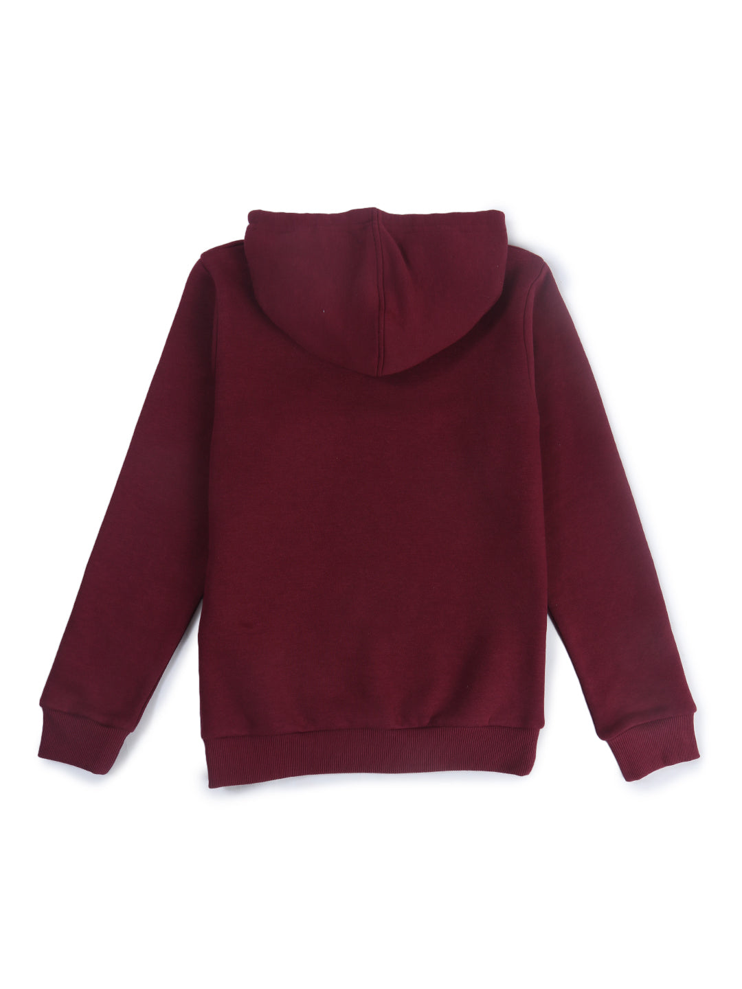 Girls Maroon Printed Cotton Sweat Shirt