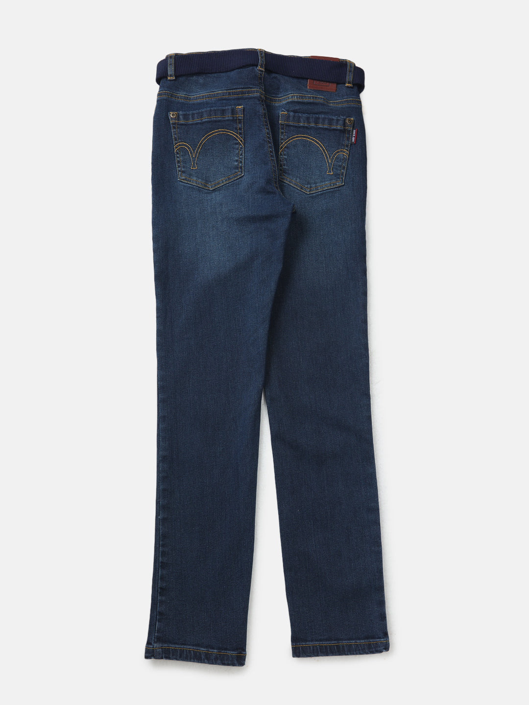 Boys Blue Washed Denim Jeans Fixed Waist