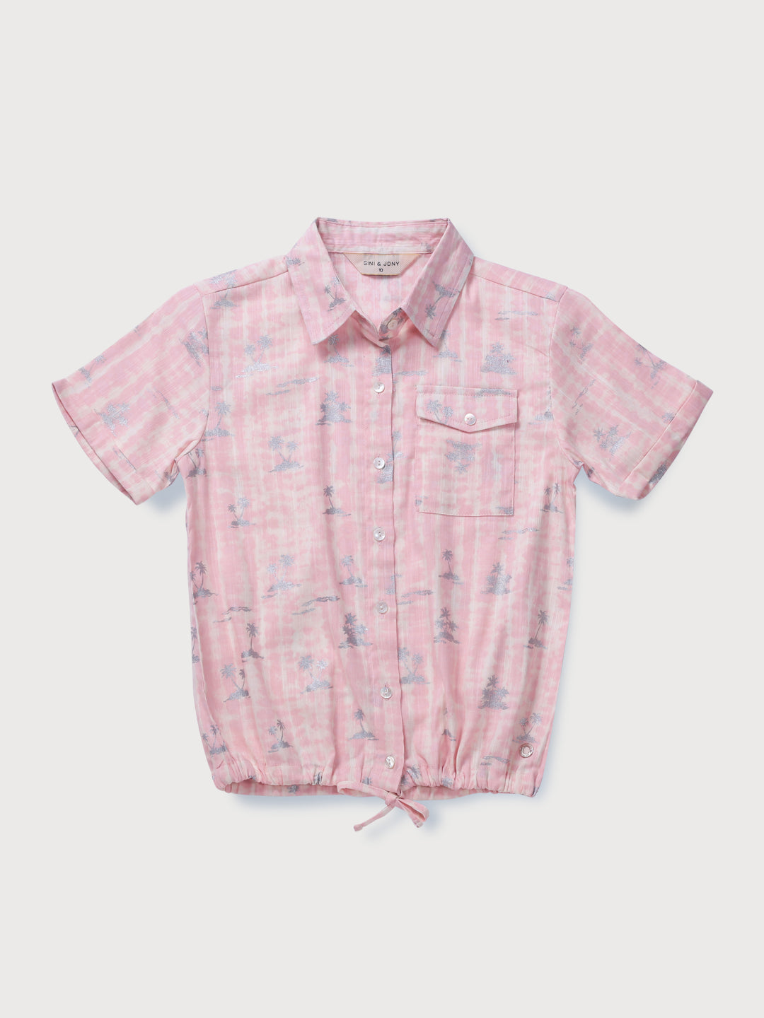 Girls Pink Tie and Dye Woven Woven Top