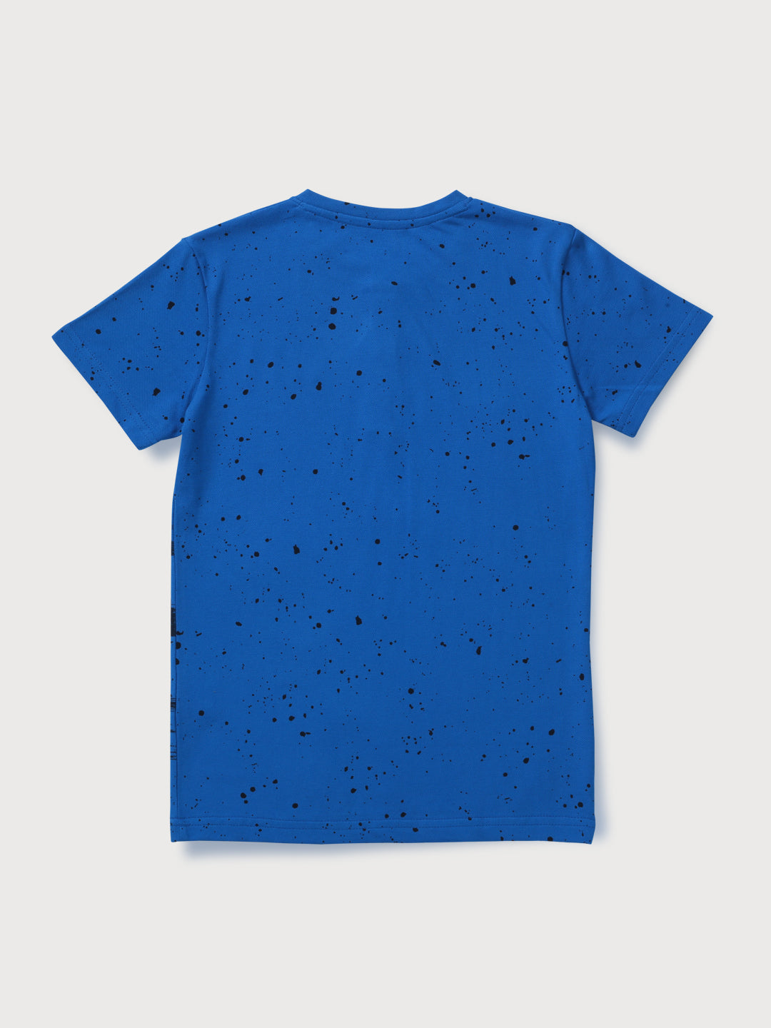 Boys Blue Cotton Printed Half Sleeves T-Shirt