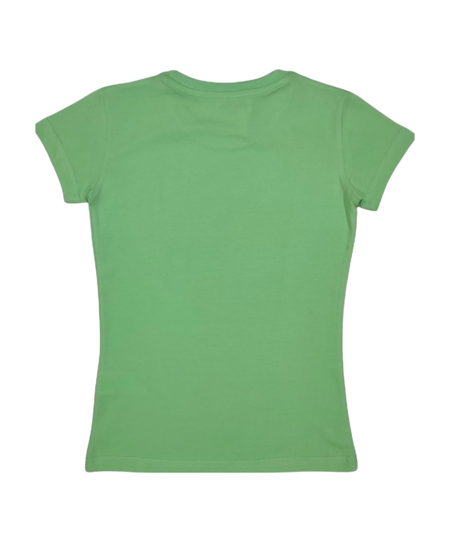 Girls Green Printed Cotton Knits Top