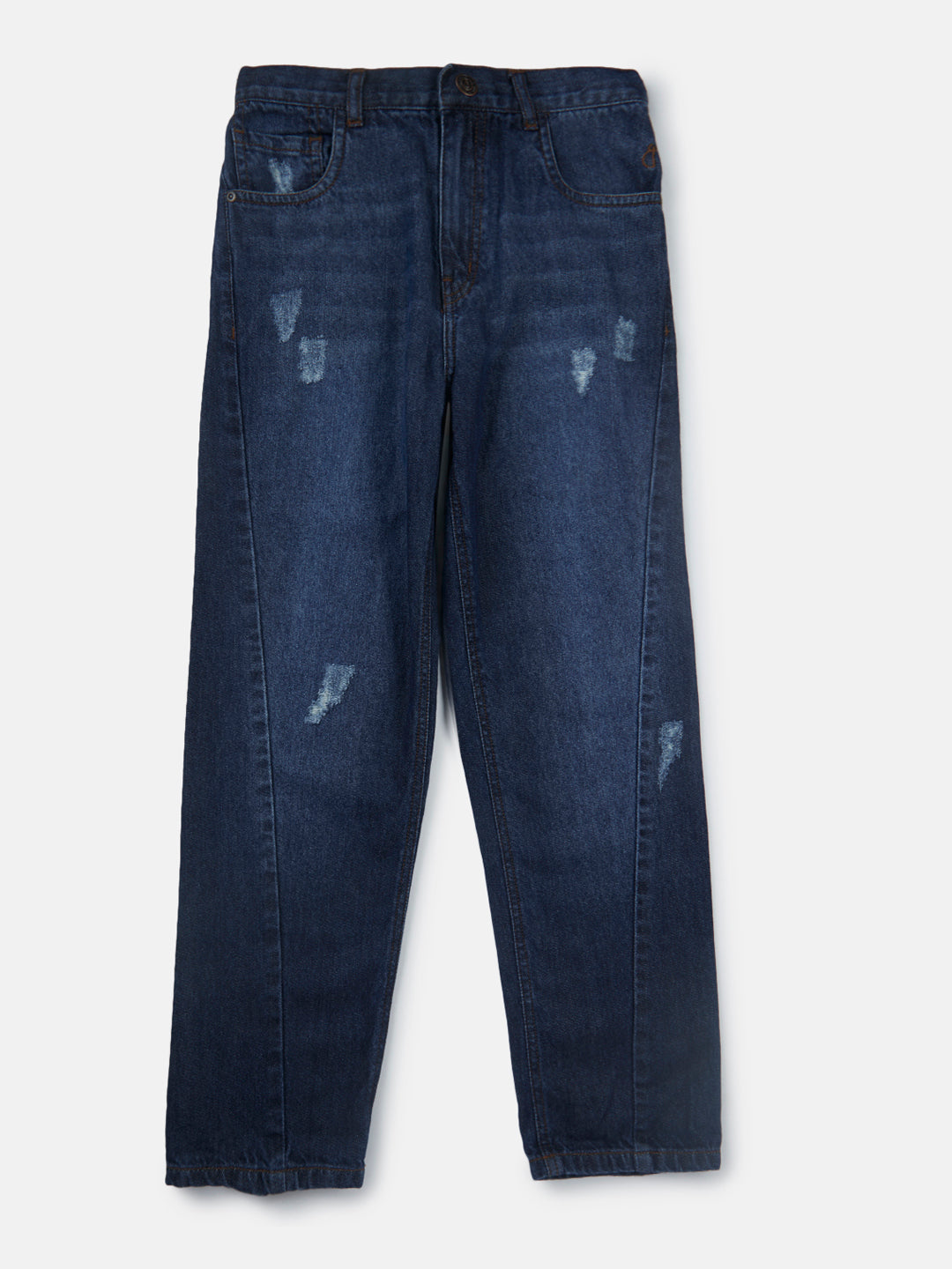 Boys Navy Blue Washed Denim Jeans