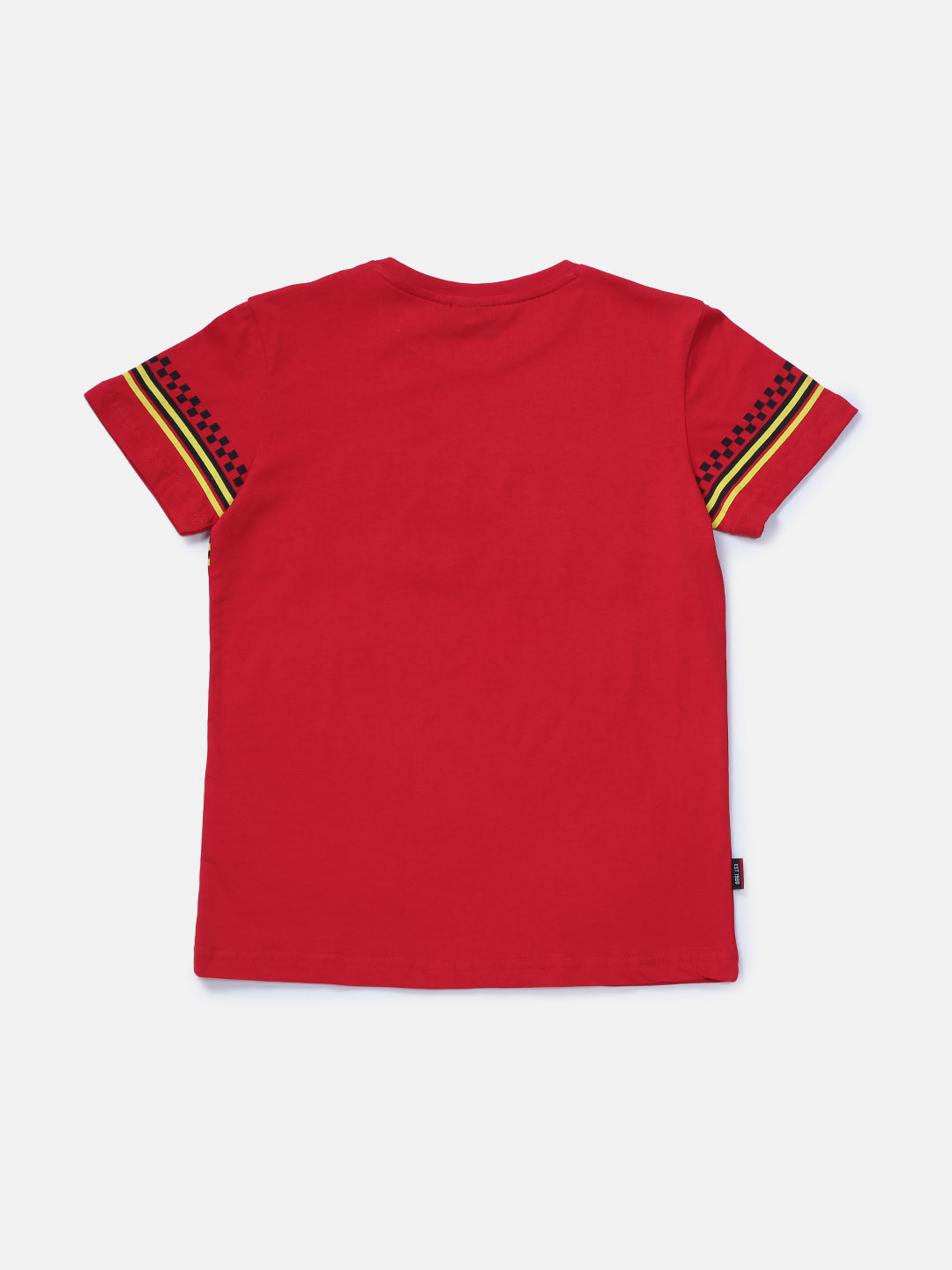 Boys Red Printed Knits T-Shirt