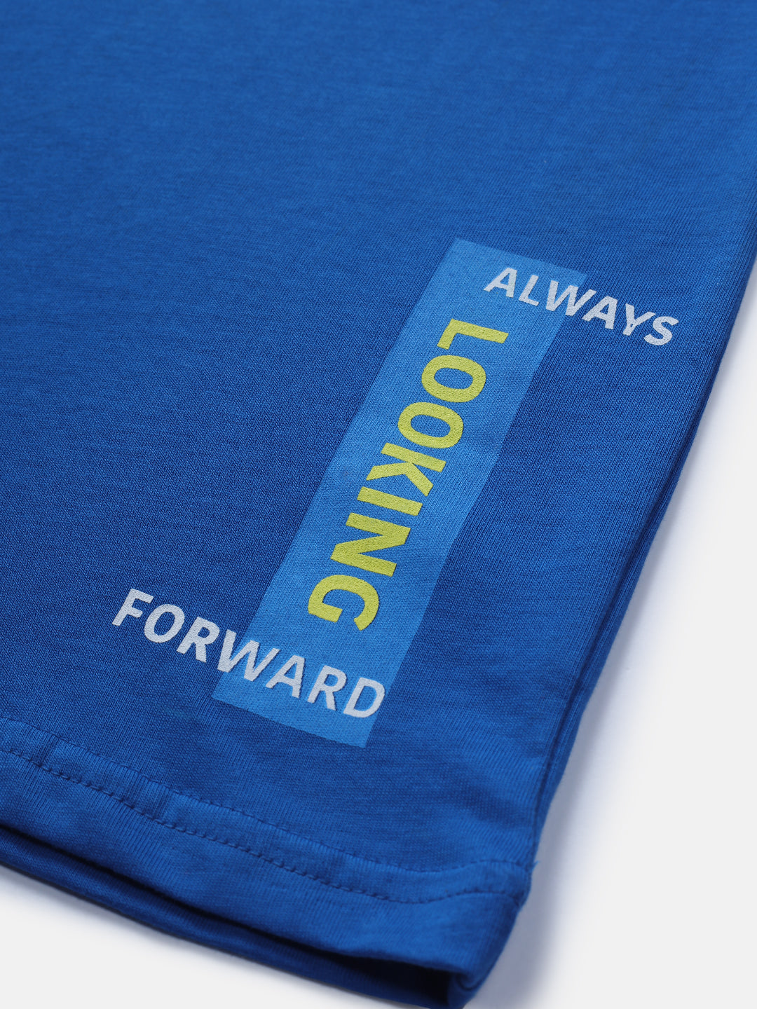 Boys Blue Printed Knits T-Shirt