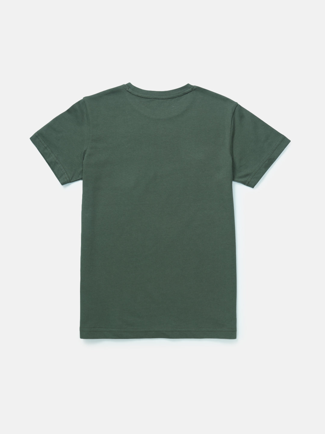 Boys Green Solid Knits T-Shirt