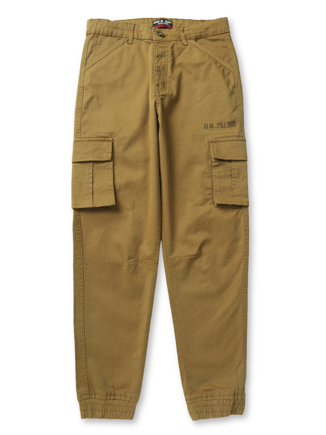 Boys Brown Solid Knits Trouser