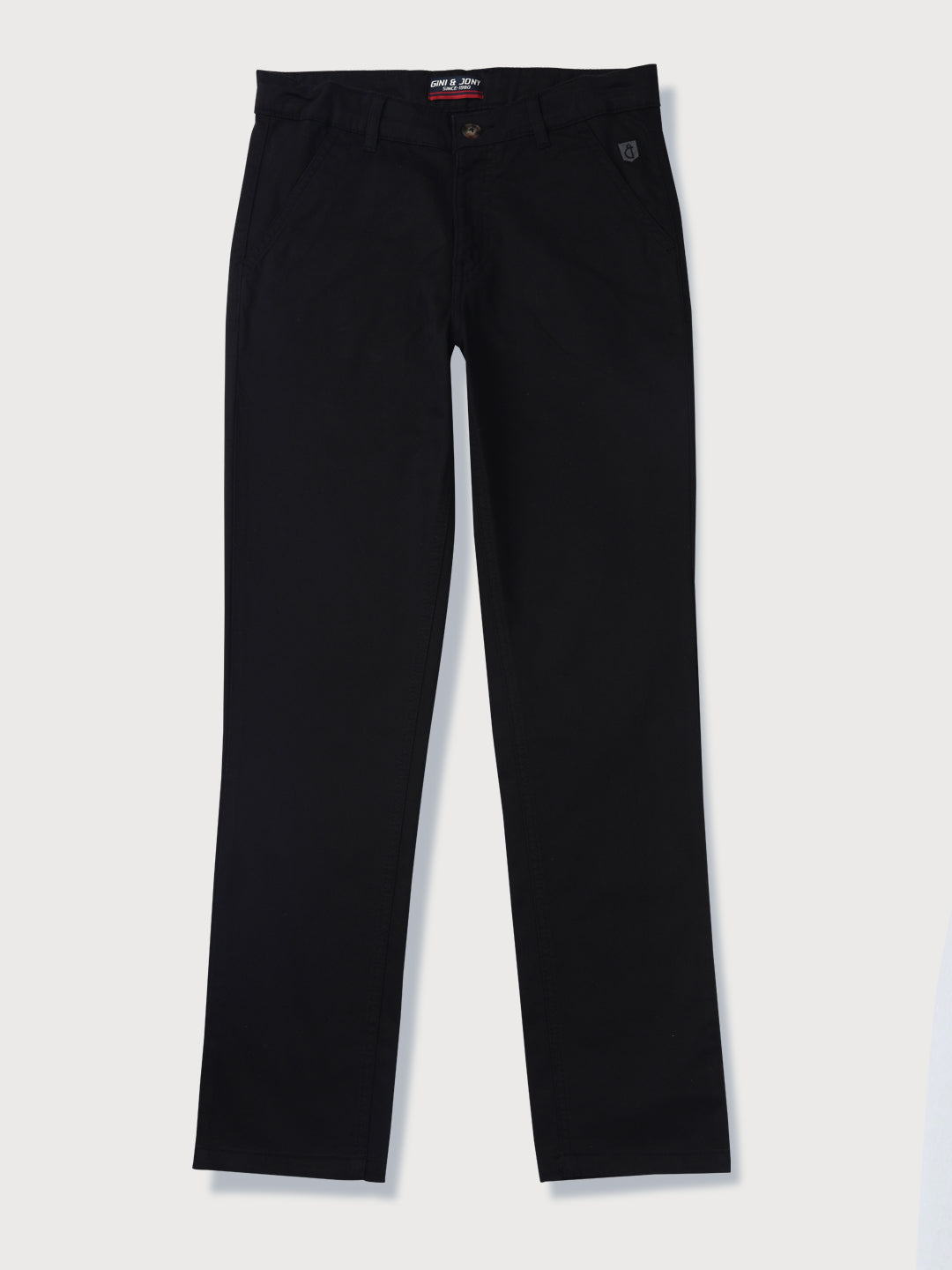 Boys Black Solid Knits Trouser