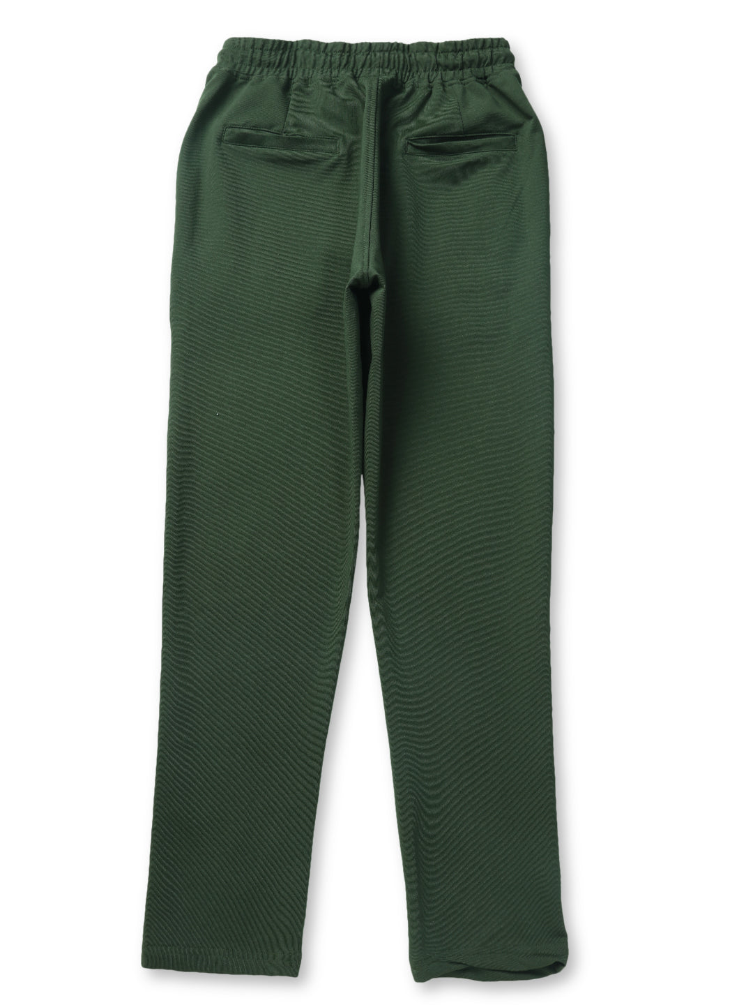 Boys Green Solid Knits Track Pant