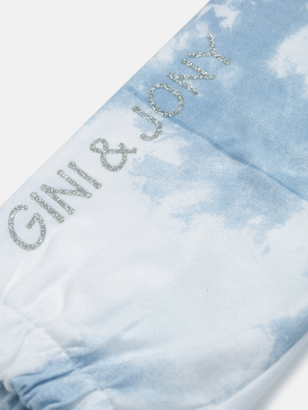 Girls Blue Cotton Tie-Dye Elasticated Track Pant