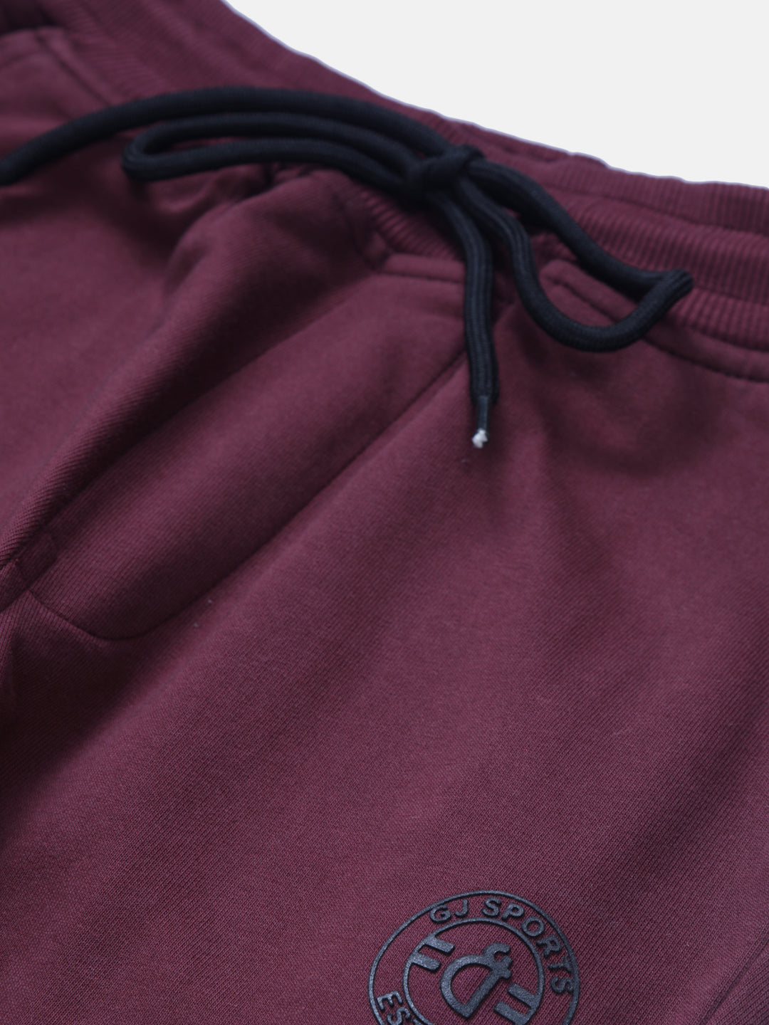 Boys Maroon Solid Knits Track Pant