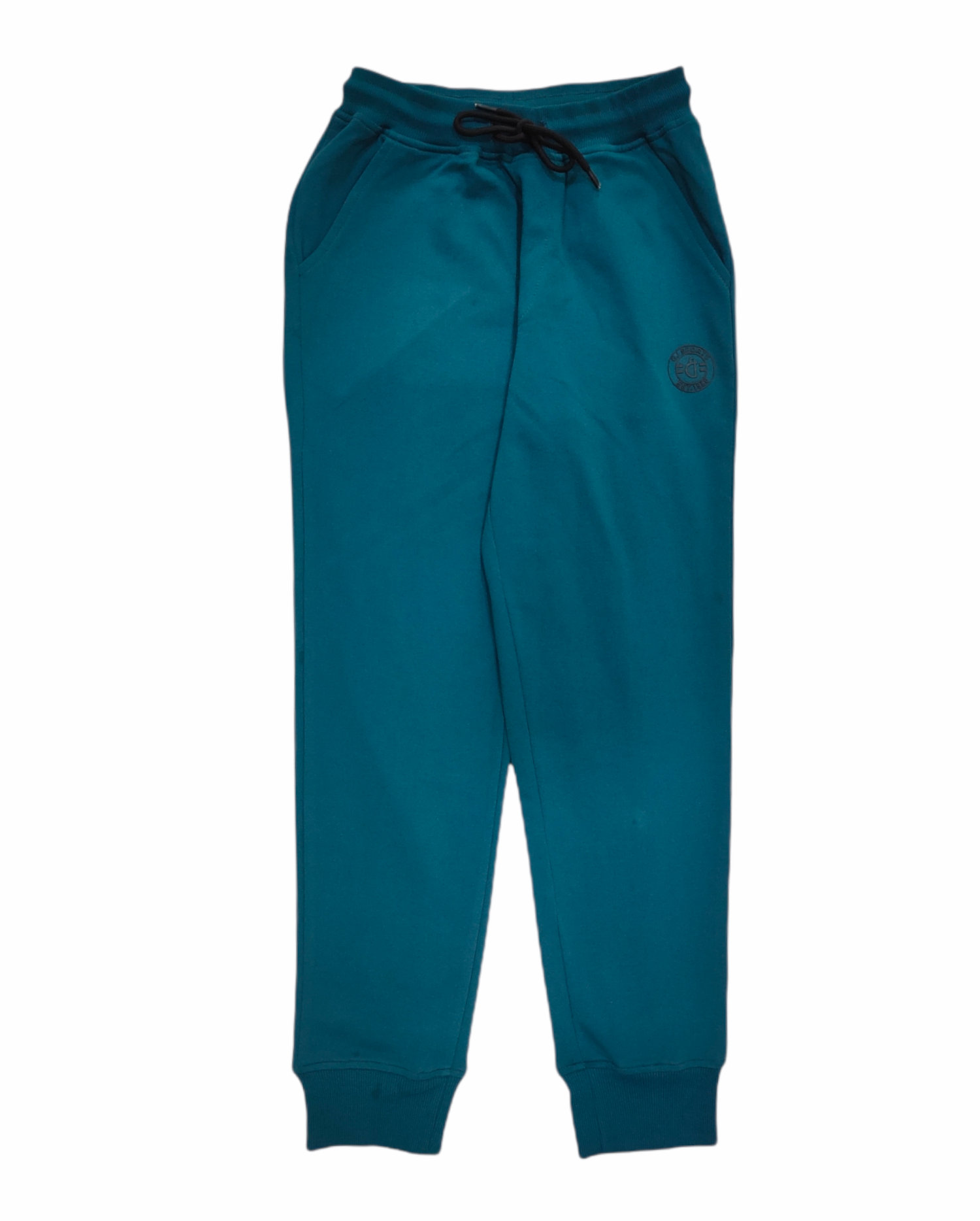 Boys Teal Solid Knits Track Pant Elasticated