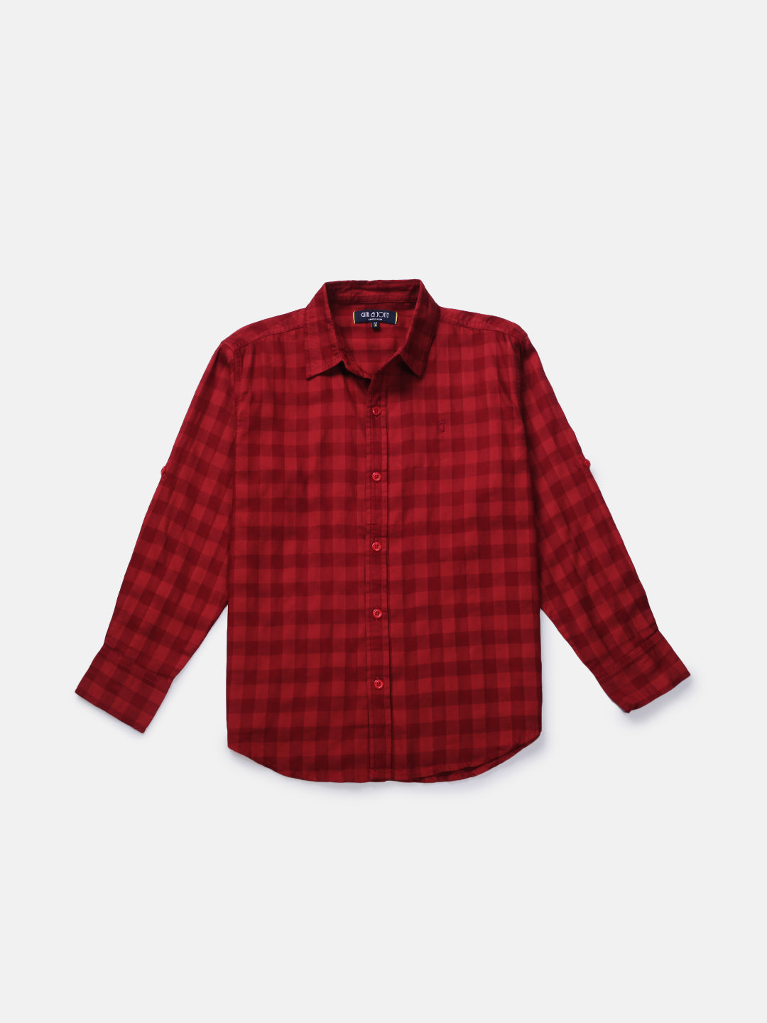 Boys Red Checks Woven Shirt