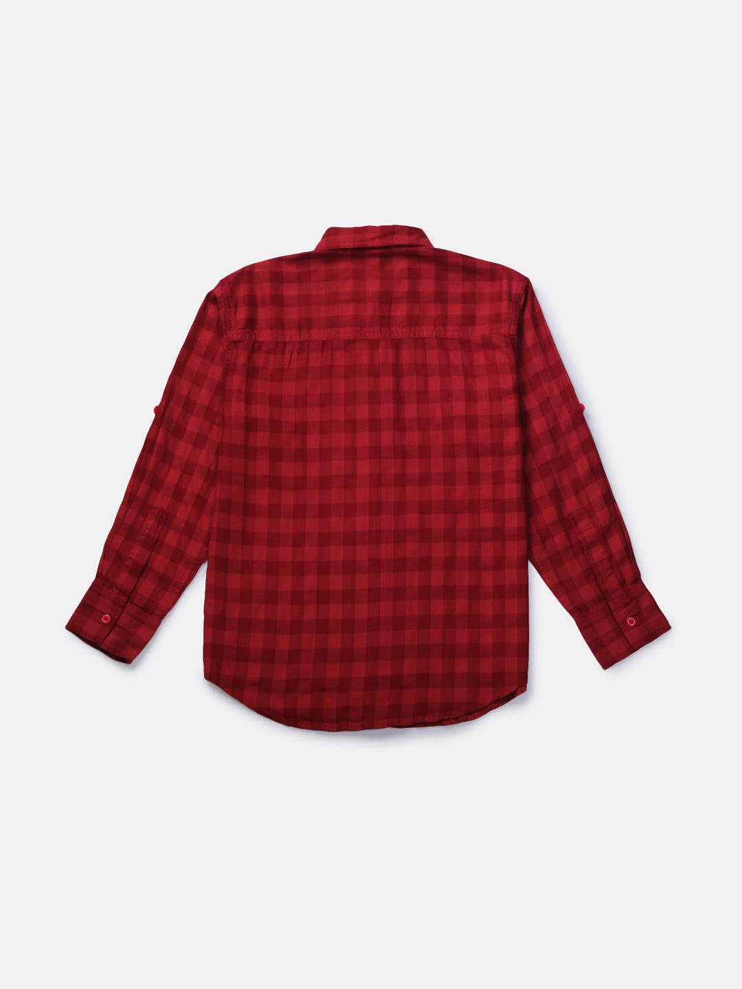 Boys Red Checks Woven Shirt