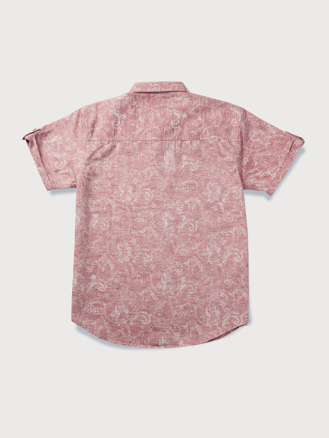 Boys Pink Printed Knits Shirt
