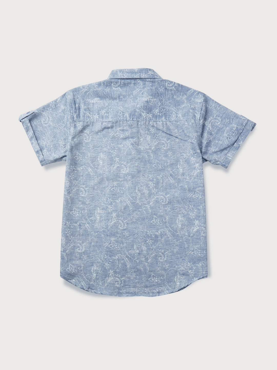 Boys Grey Printed Knits Shirt